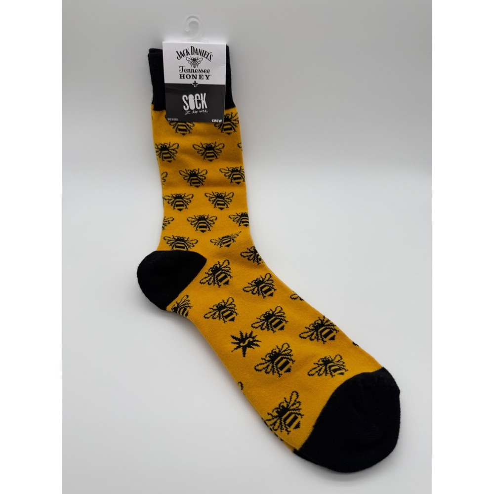 Jack Daniel's Tennessee Honey Sock It To Me Bee Crew Socks New w/ Tags